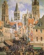 Camille Pissarro The Old Market-Place in Rouen and the Rue de I-Epicerie china oil painting reproduction
